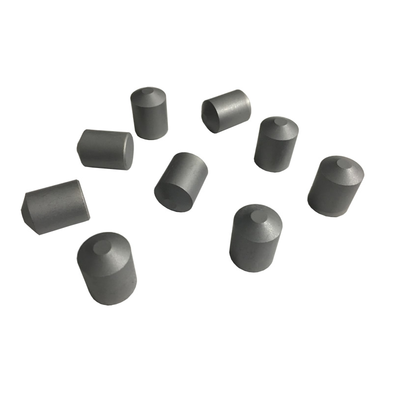 Tungsten carbide buttons for DTH drill bits