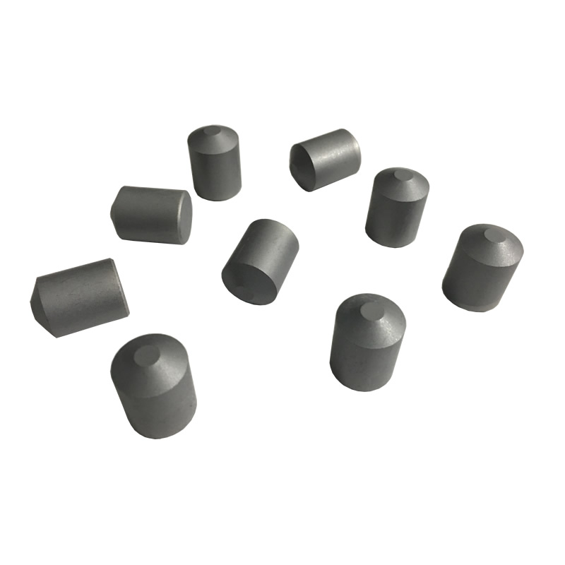 Tungsten carbide buttons for tapered drill bits