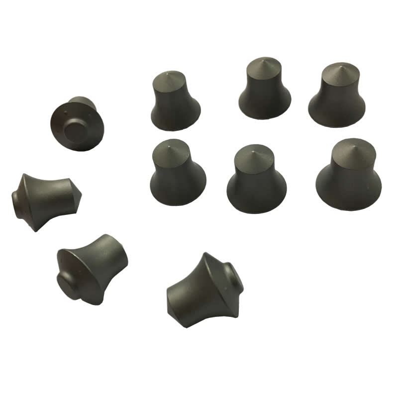 Tungsten carbide buttons for DTH drill bits