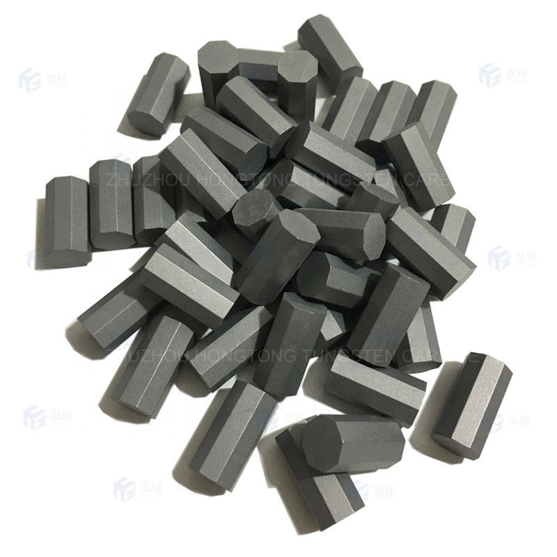 7.5 x 15mm Tungsten carbide Hexagonal Tips for drill bits wear parts